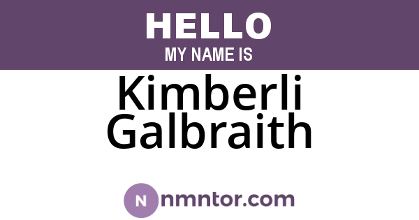 Kimberli Galbraith