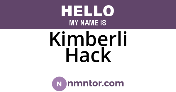 Kimberli Hack