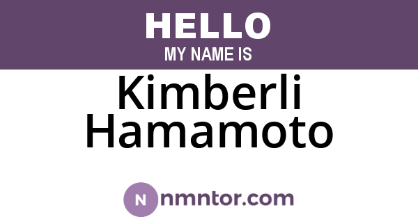 Kimberli Hamamoto