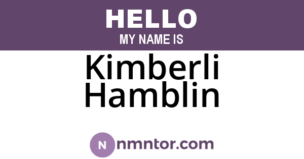 Kimberli Hamblin