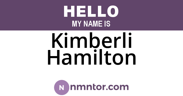 Kimberli Hamilton