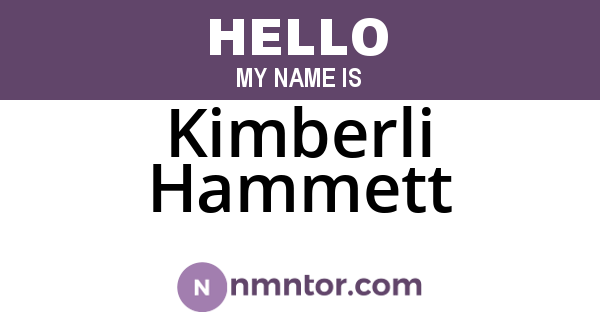 Kimberli Hammett