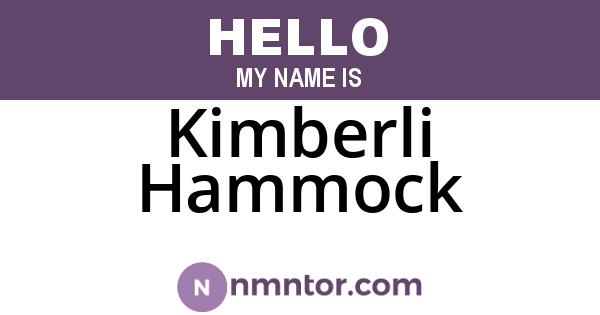 Kimberli Hammock