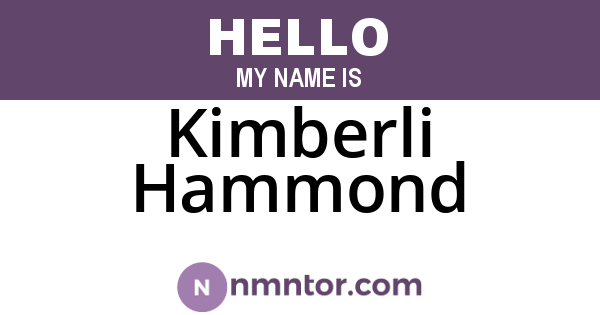 Kimberli Hammond