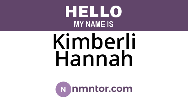 Kimberli Hannah
