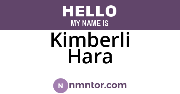 Kimberli Hara