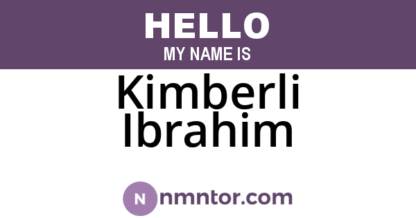 Kimberli Ibrahim
