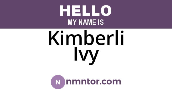 Kimberli Ivy