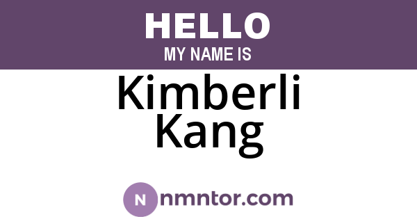 Kimberli Kang