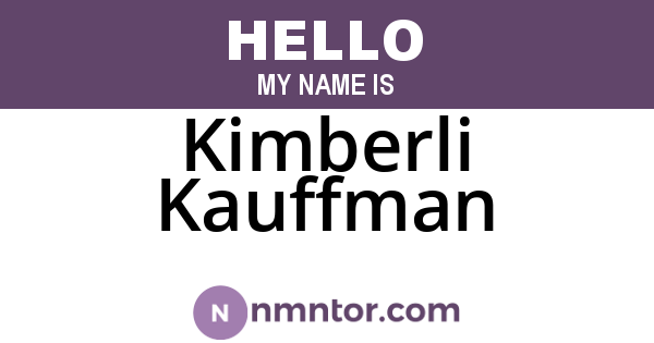Kimberli Kauffman