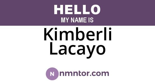 Kimberli Lacayo