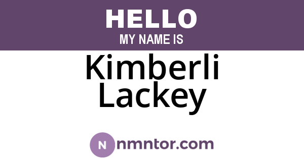 Kimberli Lackey