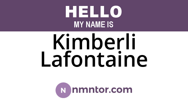 Kimberli Lafontaine