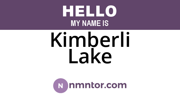 Kimberli Lake
