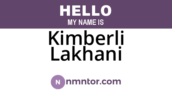 Kimberli Lakhani