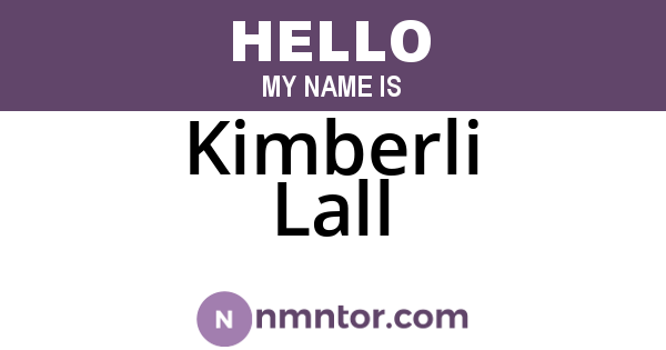 Kimberli Lall