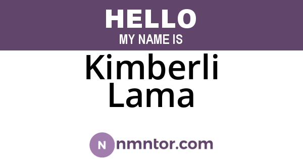 Kimberli Lama