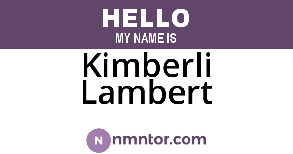 Kimberli Lambert