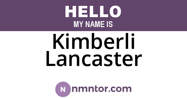 Kimberli Lancaster