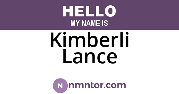 Kimberli Lance
