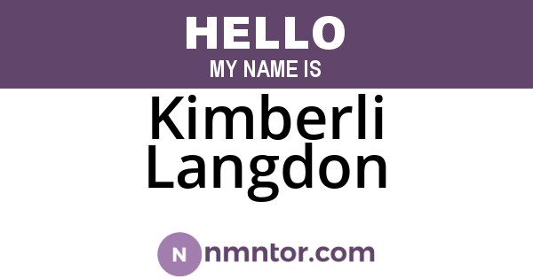 Kimberli Langdon