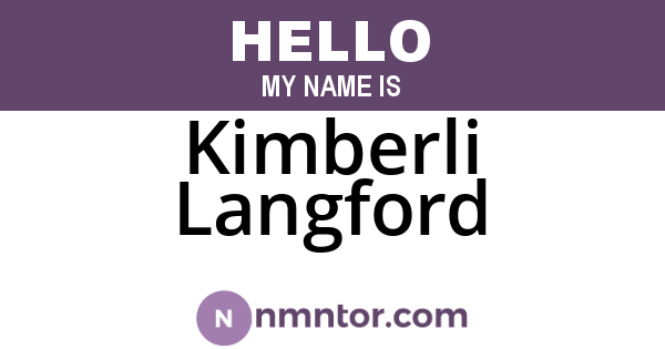 Kimberli Langford