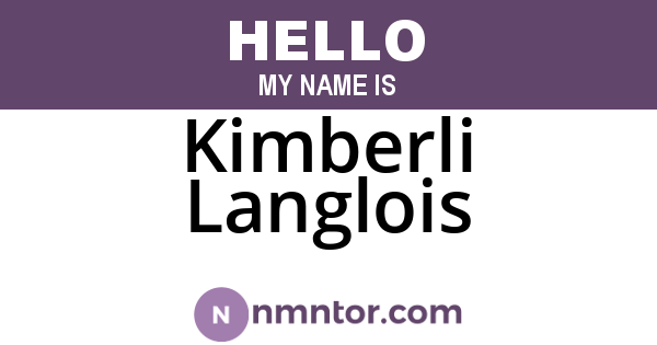 Kimberli Langlois