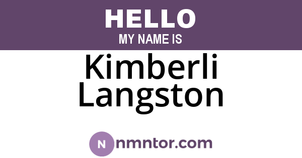 Kimberli Langston