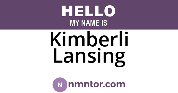 Kimberli Lansing