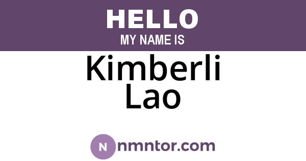 Kimberli Lao