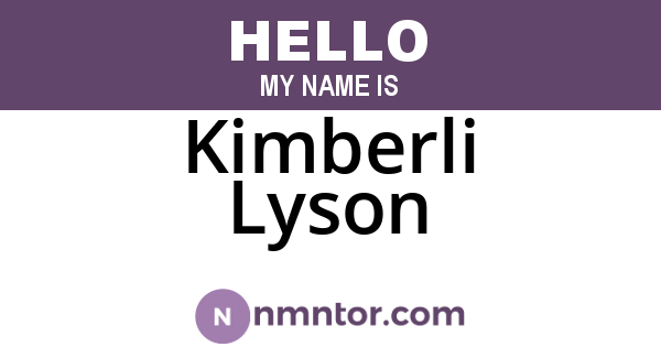 Kimberli Lyson