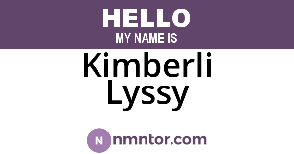 Kimberli Lyssy