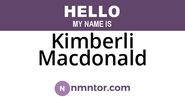 Kimberli Macdonald