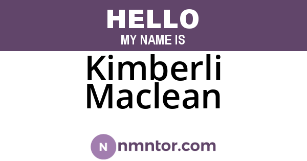 Kimberli Maclean
