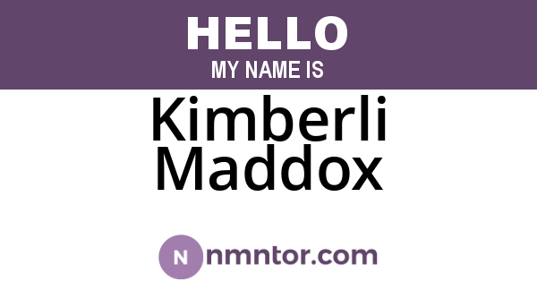 Kimberli Maddox