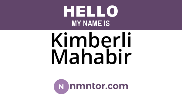 Kimberli Mahabir