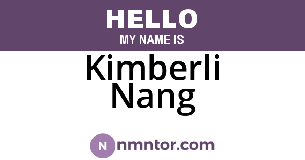 Kimberli Nang