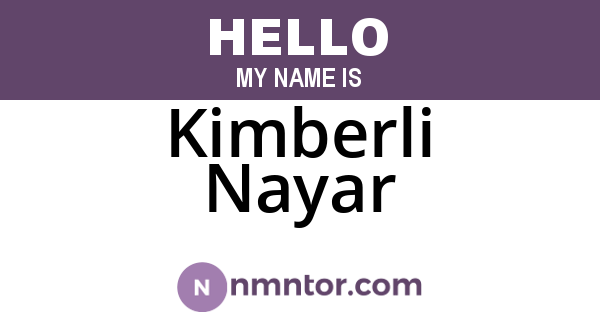 Kimberli Nayar