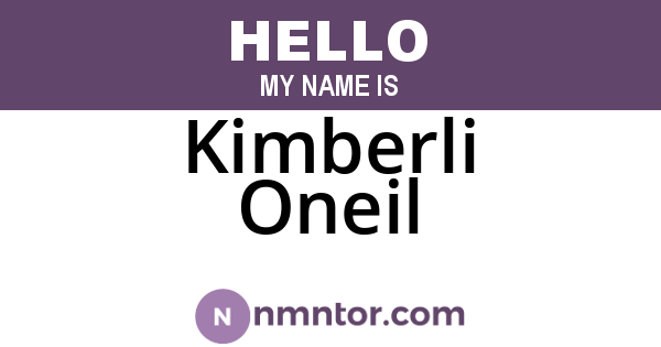 Kimberli Oneil