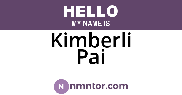 Kimberli Pai
