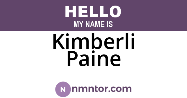 Kimberli Paine