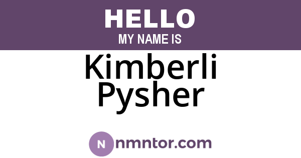 Kimberli Pysher