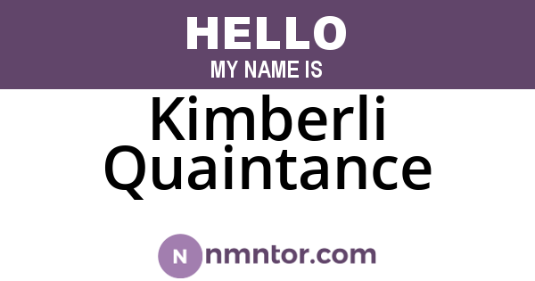 Kimberli Quaintance