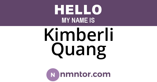 Kimberli Quang