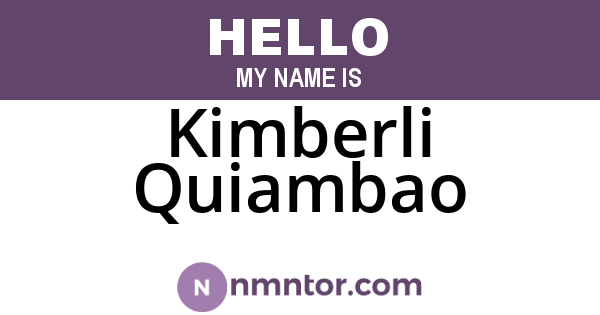 Kimberli Quiambao