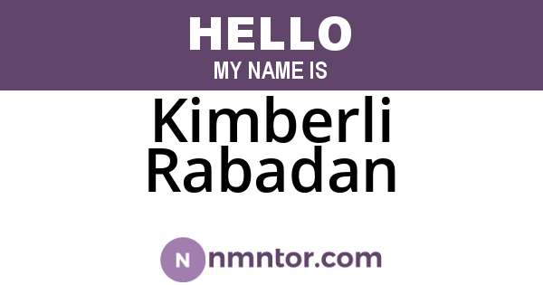 Kimberli Rabadan