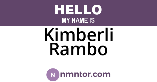 Kimberli Rambo
