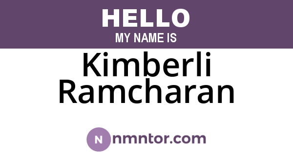 Kimberli Ramcharan