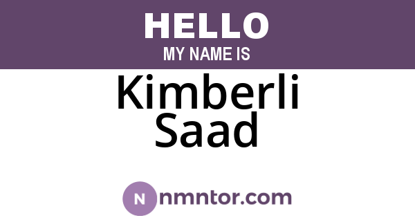 Kimberli Saad