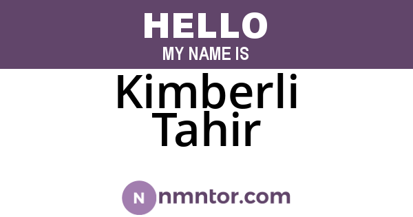 Kimberli Tahir